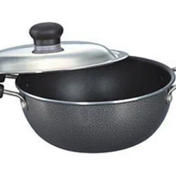Prestige Omega Black Select Plus Flat Base 200 mm Kadai with SS Lid - Set of 1 image 2