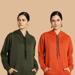 Vimal Jonney Green & Rust Sweatshirt - Pack Of 2-image-96