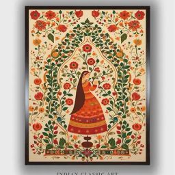 Indian Classic Art Multicolor Canvas Abstract Wall Art-27