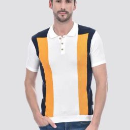 Numero Uno Multicolor Cotton Regular Fit Color Block Polo T-Shirt-18