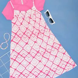 Pantaloons Junior Kids Sangria Cotton Printed Dress-14