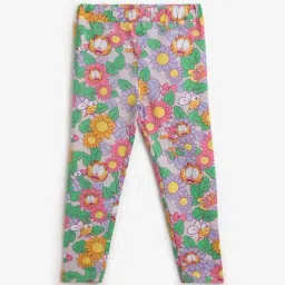 The Souled Store Girls Multicolor Cotton Floral Garfield Legging-image-40