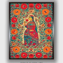 Indian Classic Art Multicolor Canvas Abstract Wall Art-image-42