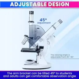 amicivision Laboratory Microscope With Multiple Objective Lenses 2400x Monocular Optical Aluminum 489 g image 5