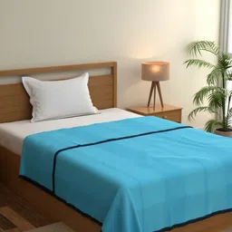 home expressions Blue Meadow Striped Lightweight Cotton AC Room 150GSM Single Bed Dohar-picture-2