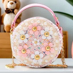 Tinker Squad Embellished Half Moon Sling Bag with Applique-5