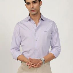 Andamen Lavender Cotton Regular Fit Shirt-image-66