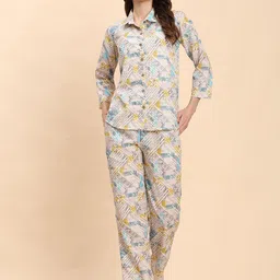 Noia Geometric Printed Three Quarter Sleeve Shirt With Trouser Co-Ords-picture-50
