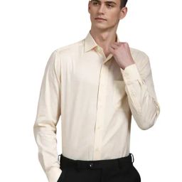 Louis Philippe Beige Cotton Regular Fit Shirt-picture-30