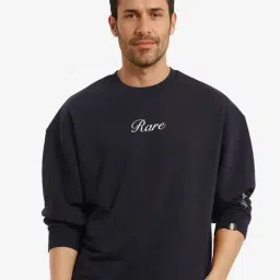 Rare Rabbit Black Boxy Fit Animal Print Sweatshirt-image-5
