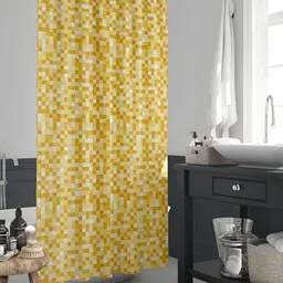 ArtzFolio Yellow Printed Waterproof Shower Curtain-image-40