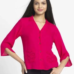 SHAYE Pink Casual Shirt-image-92