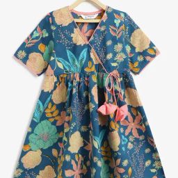 Campana Girls Multicolor Cotton Flared Fit Anarkali Kurta-image-2