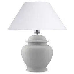 Homesake White Ceramic Table Lamp with Cone Shade (Bulb Included) - Set of 1 image 2