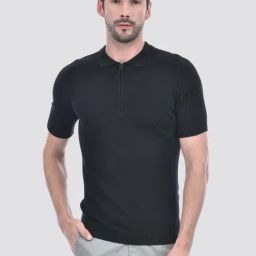 Numero Uno Black Fitted Polo T-Shirt-image-95