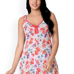 chia fashions Floral Printed Net Nightdress-image-24