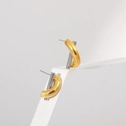 FIMBUL Rhodium-Plated Criss-Cross Studs-image-98