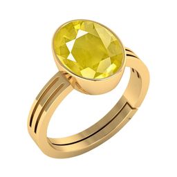 VISHVMA Rose Gold-Plated Sapphire Gemstone Studded Finger Ring-picture-12
