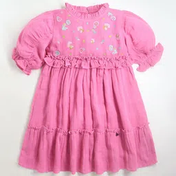 Cherry Crumble Floral Embroidered Fit & Flare Dress-picture-55