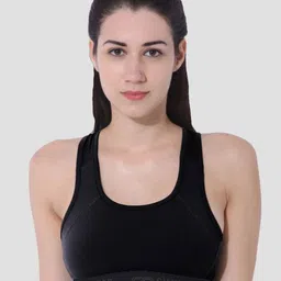 Silvertraq Women Black Padded Sports Workout Bra-picture-10