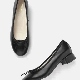 Geox Leather Block Pumps with Bows-58