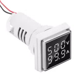 Sibass Electric Digital Voltmeter Ammeter in White Plastic Body White Display Color, SE-AD16-22V/A (Pack of 1000)-3