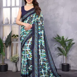 The Textile Hub Checked Printed Saree-8