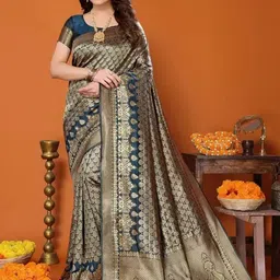 Moda Rapido Woven Design Pure Silk Banarasi Saree-38