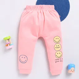 Infants Stylish Infant Girls Smiley Printed Pure Cotton Joggers-image-59