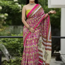 Anouk Rustic Floral Bagru Saree-picture-15