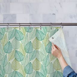 ArtzFolio Green & Blue Floral Printed Waterproof Shower Curtain-image-49