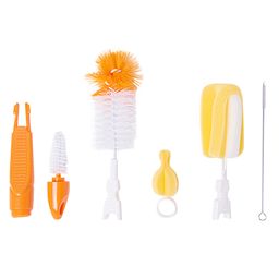 Baby Moo Premium Orange Set Of 5 Bottle And Nipple Cleaning Brushes - White-2