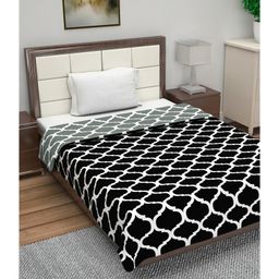 Divine Casa Reversible Single Bed AC Dohar Abstract Print - Black Grey-8