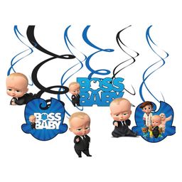 Shopperskart Baby Boss Swirls For Birthday Decoration Blue Black - Pack Of 12-image-42