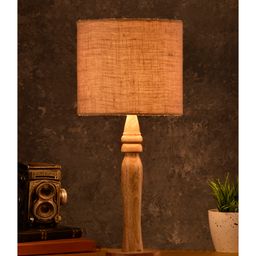 Green Girgit Round Lamp with Jute Shade- Brown-28