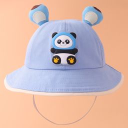 Babyhug Bucket Hat With Panda Applique -Blue-picture-5