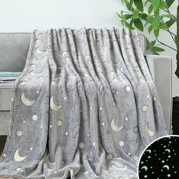 AKN TOYS Polyester Star Moon Blanket for Kids Flannel Fleece Luminous Thin Throw Blankets - PACK OF 1 - COLOR MAY VARY-13