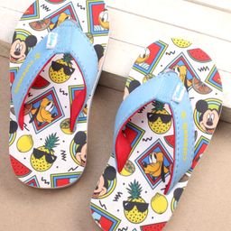 Cute Walk by Babyhug Disney Mickey Mouse Printed Slip On Flip Flops - Light Blue-image-11