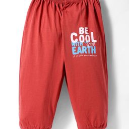 Tango Single Jersey Knit Full Length Text Printed Lounge Pant - Red-picture-21