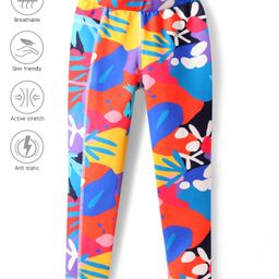Pine Active Knit Full Length Super Stretch Leggings With Abstract Print - Multicolour-image-14