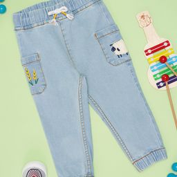 Pantaloons Baby Sheep Embroidered Jeans - Light Blue-image-63