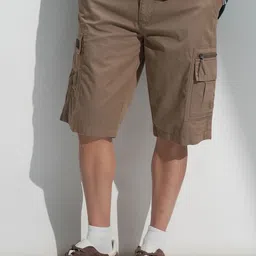 HIGHLANDER Men Cotton Mid-Rise Regular Fit Cargo Shorts-picture-15