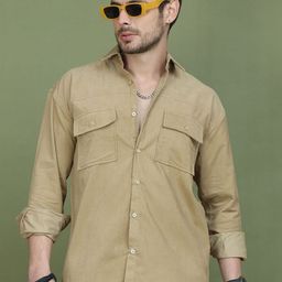 The Roadster Lifestyle Co. Men Classic Relaxed Fit Textured Spread Collar Casual Shirt-picture-15