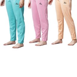 Pack of 3 Women Cotton Regular Fit Pyjama with Side Pockets-image-107