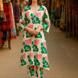 Lookmark Women Floral Printed Regular Kurta with Trousers-picture-28