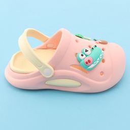 Oh! Pair Slip On Clogs with Croc Applique & Back Strap - Pink image 4