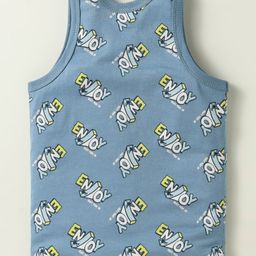 CUCUMBER Sinker Knit Sleeveless Vests With Vehicle & Tropical Theme Print Pack Of 3 - Black Light Green & Light Blue image 5