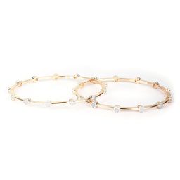 Priyaasi Set Of 2 Rose Gold-Plated & White American Diamond-Studded Handcrafted Bangles image 2