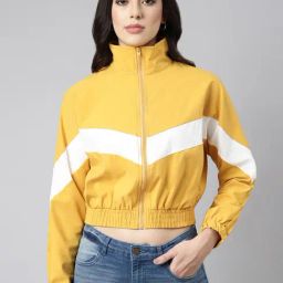 SHOWOFF Mustard Regular Fit Bomber Jacket-picture-28