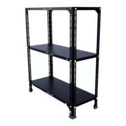 Menage 36x29x12 Inch 3 Shelf 24 Gauge Metal Slotted Angle Rack-image-73